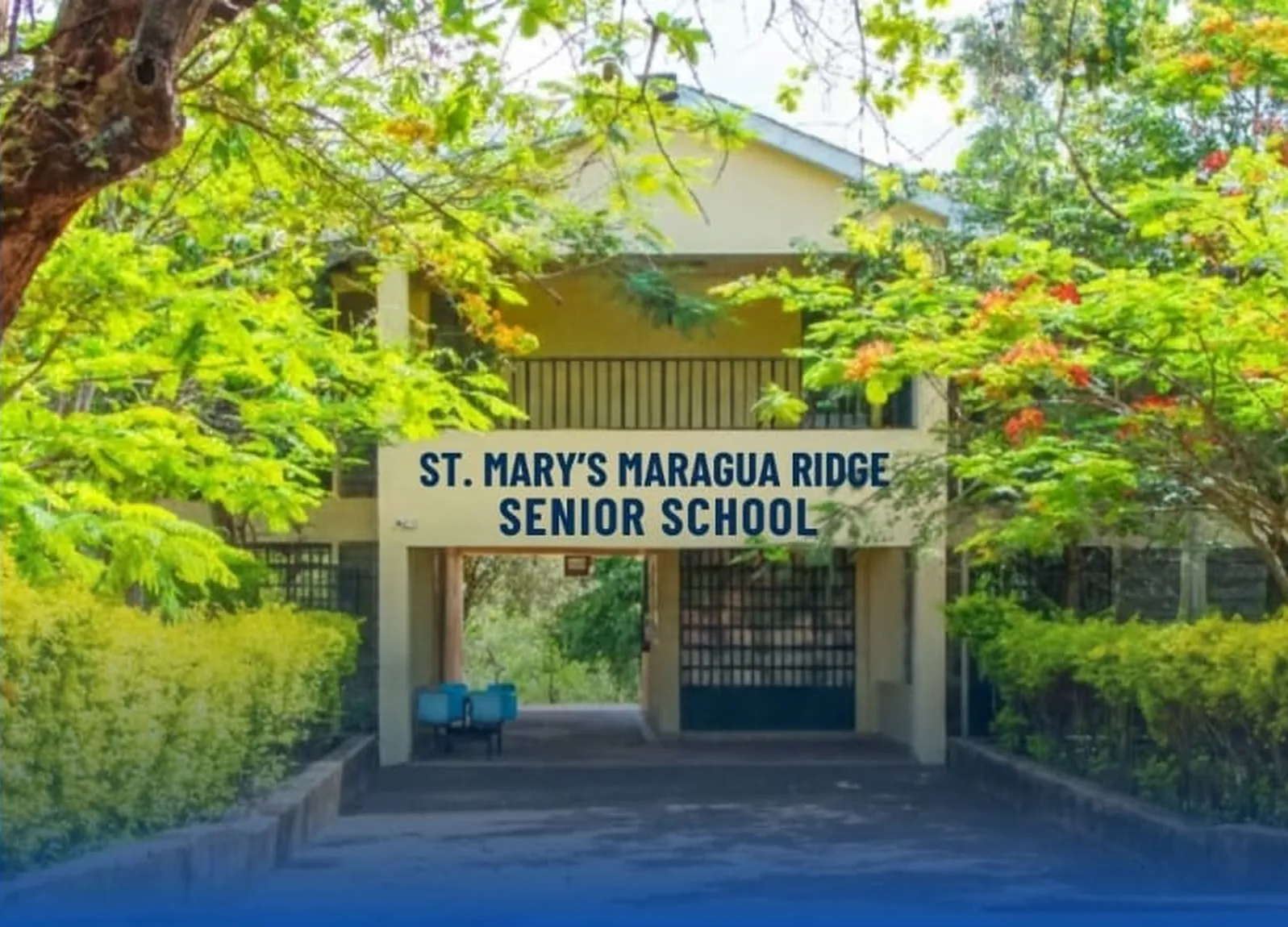 Entrance of St. Mary's Maragua Ridge Senior School surrounded by trees